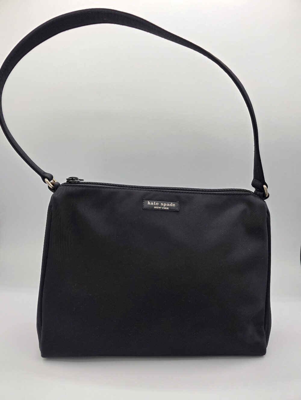 Kate Spade Black Nylon Shoulder Bag Small Baguette Purse